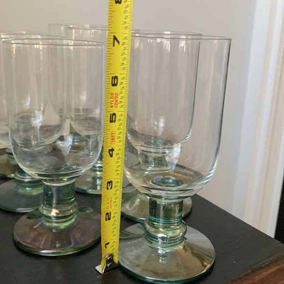 Vintage Dansk Genna Green Water Goblet Set of 9 Stemware Iridescent Green Clear - Picture 8 of 11